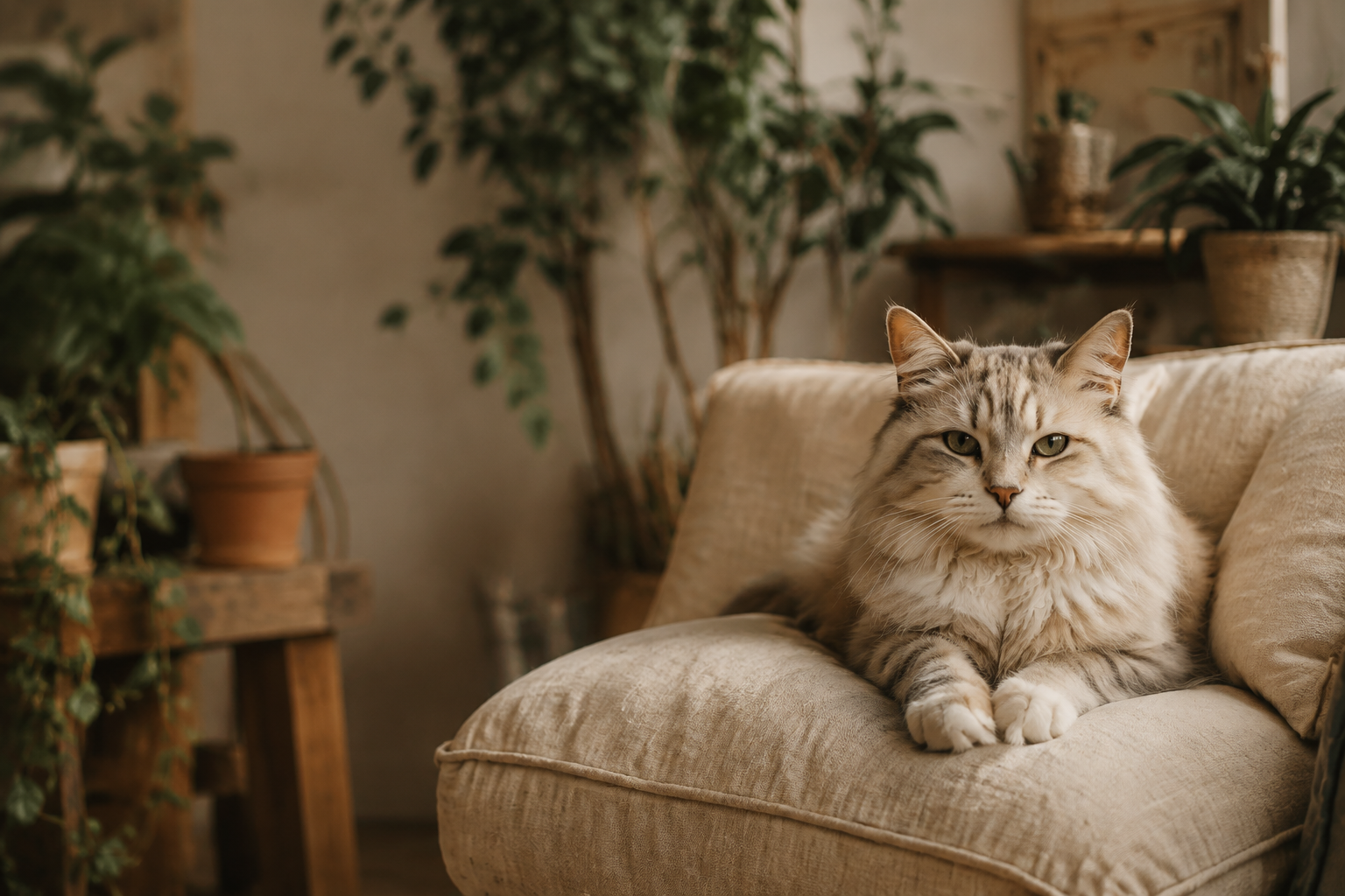 Котка в уютния дом на Селянките